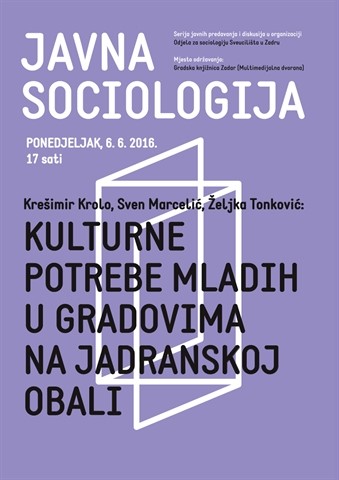 Poziv na predavanje „Kulturne potrebe mladih u gradovima na jadranskoj obali“